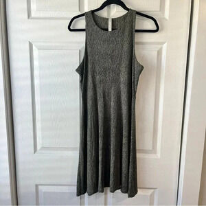 Athleta Santorini Thera Green & Black Print Sleeveless Dress Medium